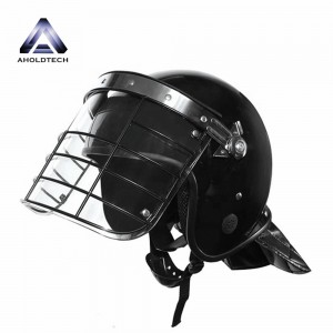 Metal Mesh Convex Visor Police Sefahleho se Feletseng ABS+PC Anti Riot Helmet ATPRH-R01