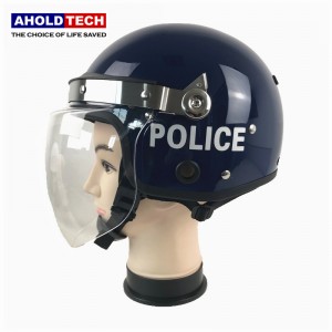 Europeisk stil konveks visir Police Army Full Face ABS+PC Anti Riot-hjelm ATPRH-E02