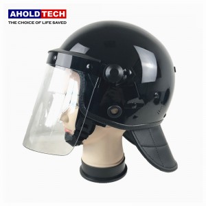 Ko te ahua o te Pakeha Convex Visor Police Army Full Face ABS+PC Anti Riot Helmet ATPRH-E03