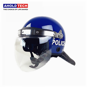 النمط الأوروبي محدب قناع الشرطة الجيش كامل الوجه ABS + PC مكافحة الشغب خوذة ATPRH-E04