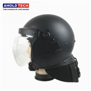 Ndị uwe ojii Convex Visor zuru oke ABS+ PC Anti Riot Helmet ATPRH-R04