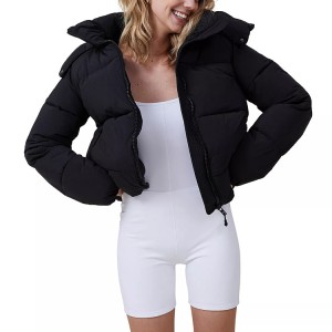 Women Cotton Padded Jacket Elasticated Cuffs Full-Zip With Snap-Button Closures Side Pockets 100% Polyester Wholesale In Bulk