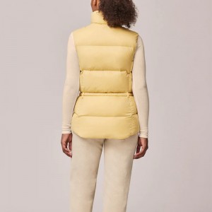 Women Down Vest Cowl Neck Short Sleeves Covered Press-Stud Fastening Welt Pockets Regular Fit Wholesale Winter Fashionable Tops
