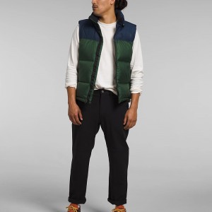 Men’s Vest Secure-Zip Hand Pockets Hem Shockcord Oversize Baffles Attached Stowable Three-Piece Hood Stand Collar Wholesale Winter