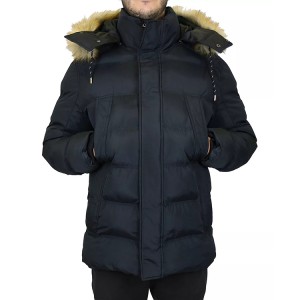 Men Fur Collar Hooed Down Coat Custom Zip Up High Quality Wholesale For Manufacturer