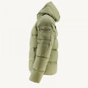 Men Puffer Jacket Fixed hood With Drawstring Covered Zip And Press-Stud Fastening Zipped Pockets Long Sleeves Mixed Colors