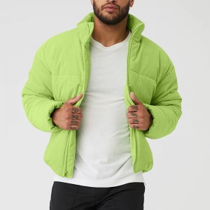 Corduroy Puffer Coat Custom Own Logo Design Full Zip Closure With Zippered Side Pockets Stand-Up Collar Oversized Fit Hot Selling In Winter 2023