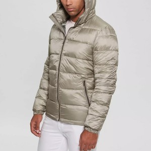 Men’s Lightweight Puffer Jackets 100% Recycle Polyester Champagne High Quality For Wholesale