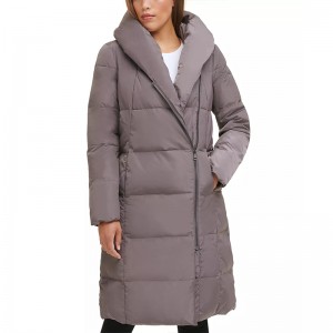 Women Long Down Coat Snap-etachable Hood Stand Collar High Quality For Wholesale Winter