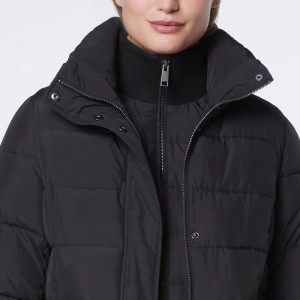 Lightweight Women Down Jacket Two Side Zipper Pockets Hem Finished With Adjustable Drawstring Hot Selling Winter