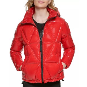 Women’s Hooded Down Puffer Coat 100% Nylon Funnel Collar Adjustable Button Hot Selling