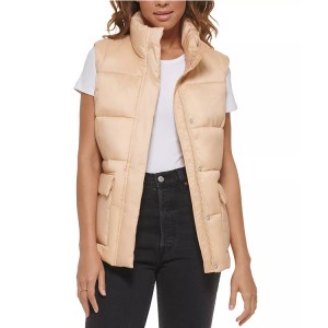White Women Down Vest Custom Full Zip Up Hood Stand Collar For Factory Wholesale 2023