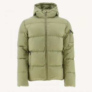 Men Puffer Jacket Fixed hood With Drawstring Covered Zip And Press-Stud Fastening Zipped Pockets Long Sleeves Mixed Colors
