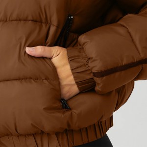 Reversible Jacket Colour Block 2-Way Adjustable Down-Filled Hood Hidden Elastic Cuff Bindings 1-Way Reversible Zipper Fashionable Design