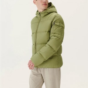 Men Puffer Jacket Fixed hood With Drawstring Co...