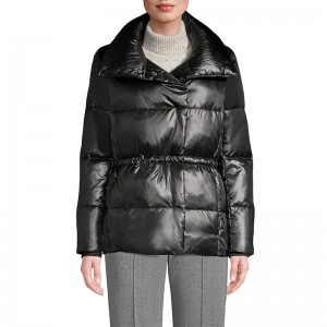 Women’s Wrap Quilted Down Jacket Black Lo...