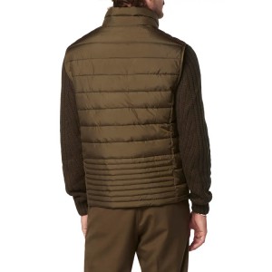 Detachable-Hooded Casual Men Padded Down Vest Solid Color Full Zip Up For Wholesale Winter