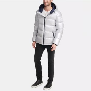 Men’s Pearlized Performance Hooded Puffer Coat Heavyweight Waterproof For Wholesale