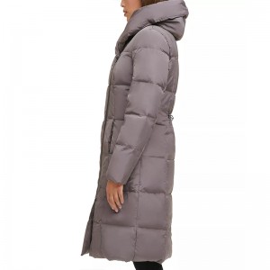 Women Long Down Coat Snap-etachable Hood Stand Collar High Quality For Wholesale Winter