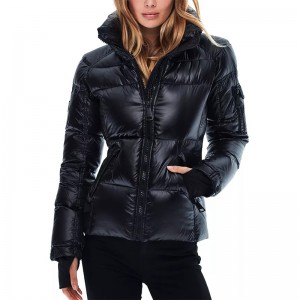 Short Women Down Jacket Long Sleeve Stand Colla...