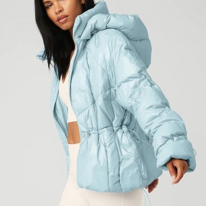 Custom Puffer Jackets For Women Solid Color Side Zip Pockets Removable Hood Webbing With The Sleeve And Back Plus Size Fitness Factory Sale