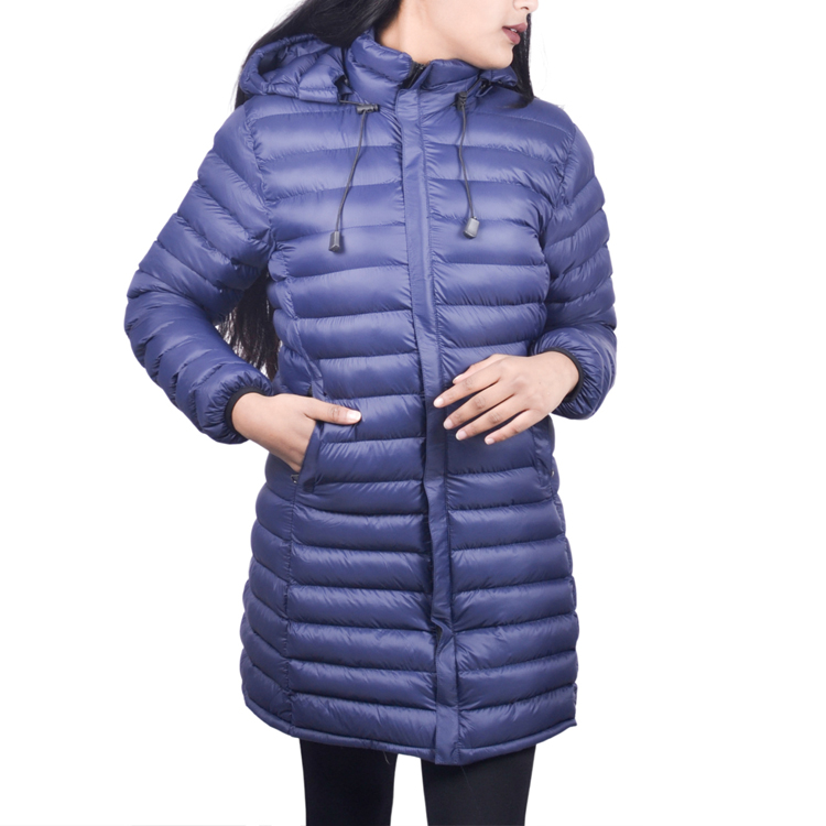 Discount wholesale Ladies Down Gilet - Custom Wholesale Women’s Windproof Long Down Quilted Jacket – AIKA