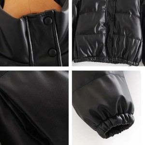 Waterproof Winter Cotton Down Puffer Cropped Jacket Womens Custom
