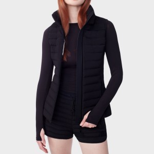 Custom Golf Women’s Light Thin Duck Down Vest With Hood Factory Wholesale