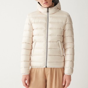 OEM Customized Down Coat For Women - Custom Full Zip Waterproof Women’s Goose Down Hooded Jacket – AIKA