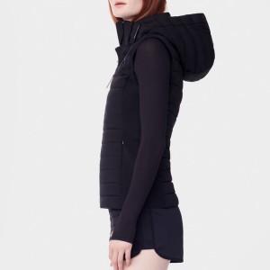 Custom Golf Women’s Light Thin Duck Down Vest With Hood Factory Wholesale