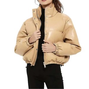 High Quality Lady Short Bubble Coat Custom Cotton Padded Down Puffer Jacket Women