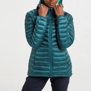 Custom Lightweight Packable Long Quilted Jacket Women With Hood