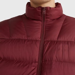 Polyester Classic Lightweight Solid Down Jacket Coat For Men Custom
