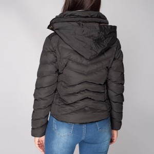 Slim Fit Cotton Padded Coat Lady Down Jacket With Hood Custom