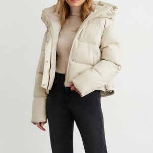 High Quality Puffer Cotton Padded  Short Down Jacket Coat For Women Custom