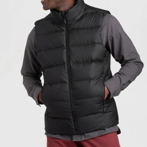 Custom Down Vest For Men Stand Up Collar Lightweight Quilted Coat