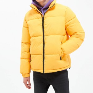 Custom Stand-Up Collar Puffer Jacket Cotton Filled Coat For Men Outdoor