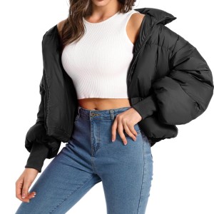 Custom Down Puffer Jacket For Women Cropped Down Coat Factory Wholesale