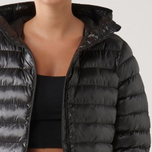 Women Hooded Down Quilted Jacket Warm Light Coat Casual Outwear New Stylish Spring Winter
