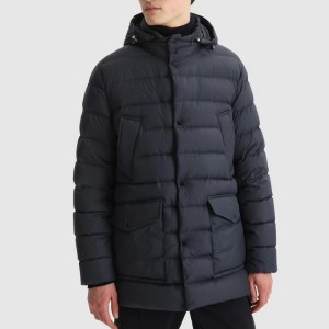 Winter Men’s Cotton Padded Jacket Puffer Coat With Removable Hood Custom