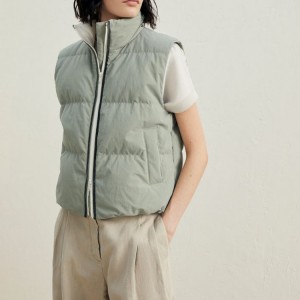 Custom Cotton Filled Down Vest For Women Puffer Down Vests