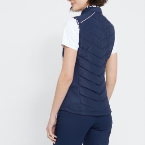Custom Women’s Down Gilet Cotton Filled Quilted Vest Golf Wholesale