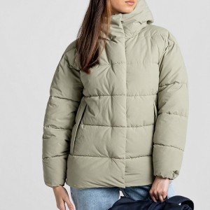 professional factory for Custom Down Vest - Winter Long Sleeve Full Zipper Puffer Down Jacket Coat For Women – AIKA