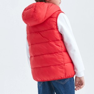 Girls Boys Puffer Vest Hooded Coat Warm Winter Sleeveless Kids Jacket Custom