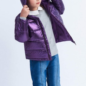 Shiny Down Jacket For Kids Custom Down Coat With Hood Winter