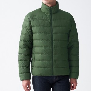 Quilted Down Jacket Custom Logo Puffer Coat For Men Winter Keep Warm