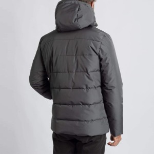 Custom Logo Men’s Down Jacket Pure Color Classic Down Coat With Hood Wholesale