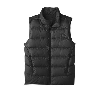 High Collar Down Vest With Zipper Pocktets For Men Custom Wholesale