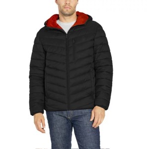 Men’s Hooded Quilted Jacket Lightweight Cotton Padded Coat Winter