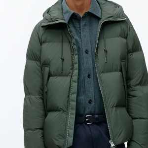 Custom High Quality Windproof Warm Men’s Puffer Down Jacket With Hooded